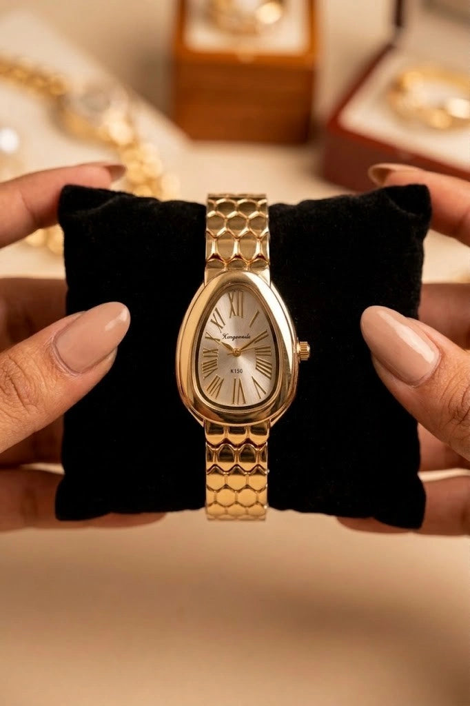 Moncheri Anti-Tarnish Gold Plated Luxury Snake Shaped Statement Watch
