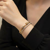 Korean Double Row Roller Bangle - Anti-Tarnish Gold Plated Bracelet