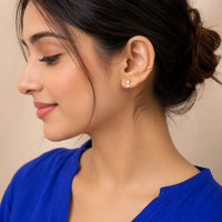 Crystal Bow Earrings - Anti Tarnish Gold Plated