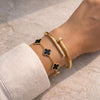 The "It Girl" Stack: Black Clover & Crystal Nail Bracelet Combo