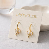 Coquette Crystal Bow Dangle Earrings - Anti Tarnish Gold Plated
