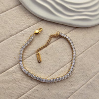 Anti-Tarnish Gold Plated Tennis Bracelet | Sparkling Crystal Korean Style