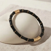 Moncheri Black Clover & Bamboo Bracelet Combo for Women - Old Money Aesthetic