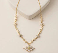 Anti Tarnish Gold Plated Floral Pendant Necklace for Women | Elegant Designer Daily Wear Necklace- Tulip