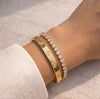 The "Main Character" Stack: 18K Gold-Plated Screw Bangle & Tennis Bracelet Combo