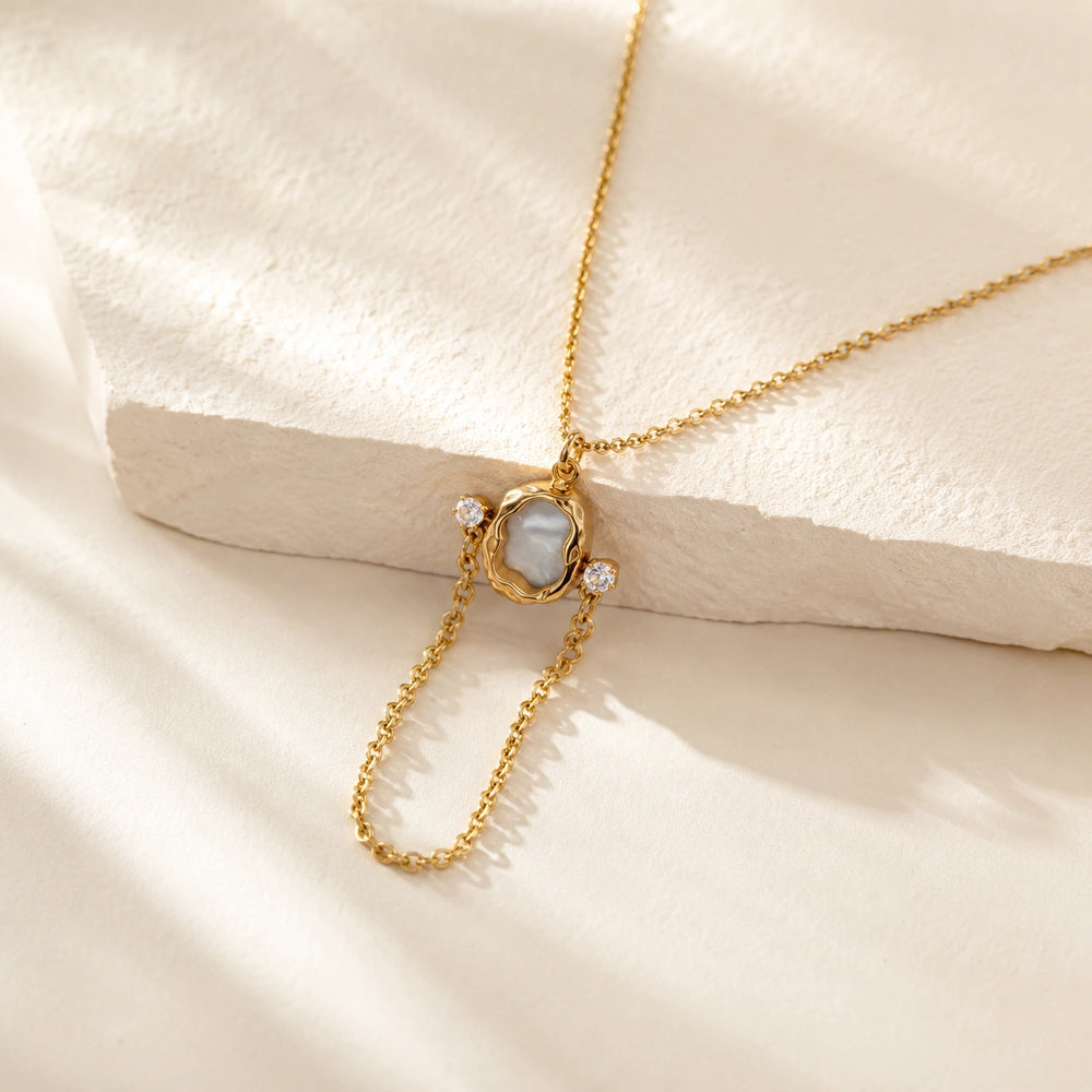 Anti Tarnish Gold Plated Minimalist Pearl Pendant Necklace