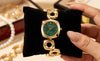 Moncheri Minimalist Green Dial Watch - Premium Anti-Tarnish Gold Plated Bracelet Watch