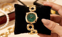 Moncheri Minimalist Green Dial Watch - Premium Anti-Tarnish Gold Plated Bracelet Watch