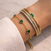 The Moncheri Green Envy Bracelet Stack | 18K Gold Plated, Anti-Tarnish & Waterproof