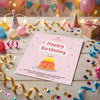 Happy Birthday Greeting Card - Pink Sparkle Cake Edition