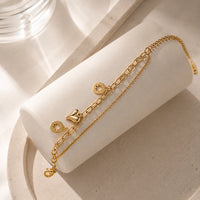 Heart & Star Double Layer Charm Bracelet | Anti-Tarnish Gold Plated