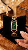 Emerald Green Vintage Dial Watch - Anti-Tarnish Gold Plated | Moncheri Jewels