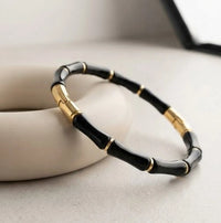 Moncheri Black Clover & Bamboo Bracelet Combo for Women - Old Money Aesthetic