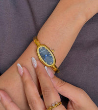 Moncheri Oval Dial Elegant Anti-Tarnish Gold Plated Watch