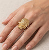 Woven Textured Anti-Tarnish Gold Plated Statement Ring