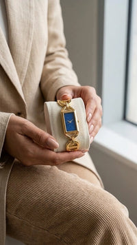 Elegant Blue Dial Anti-Tarnish Gold Plated Watch