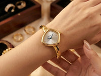 Luxury Triangle Dial Bangle Watch - Anti-Tarnish Gold Plated Aesthetic Watch for Women