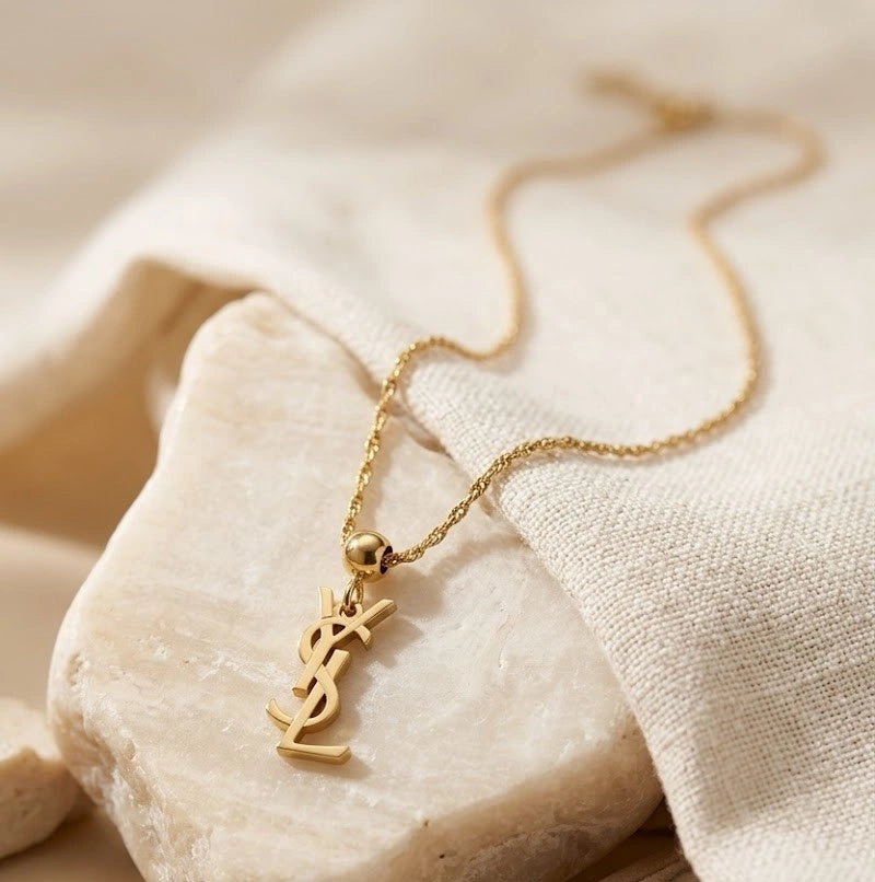 Elegant Monogram Pendant Necklace - Anti Tarnish Fashion Jewelry
