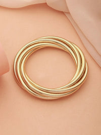 Multi-Layer Gold Snake Chain Coiled Bracelet | Statement Spiral Bangle