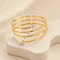 Spiral Crystal Wrap Bracelet - Anti-Tarnish Gold Plated
