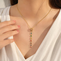 Colorful Star Drop Pendant | Anti-Tarnish Gold-Plated Necklace
