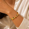 Multicolor Geometric Stone Gold-Plated Bracelet | Anti-Tarnish