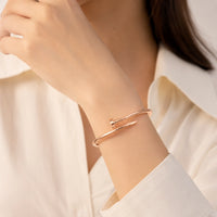 Nail Bracelet - Anti Tarnish Rose Gold Plated Minimalist Bangle