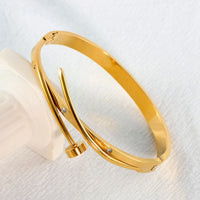 Nail Design Anti-Tarnish Gold-Plated Wrap Bracelet