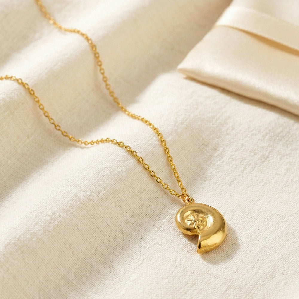 Nautilus Shell Anti-Tarnish Gold Plated Necklace | Minimalist Everyday Wear