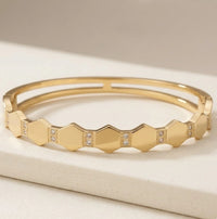 Hexagon Geometric Anti-Tarnish Gold Plated Bracelet