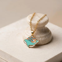 Blue Whale Enamel Pendant Necklace - Anti-Tarnish Fashion Jewelry