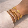 Old Money 3-Piece Bracelet Stack - Anti-Tarnish Gold Plated Clover, Nail & Tennis Set