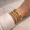 Old Money Stack: Anti-Tarnish Gold Plated 3-Piece Bracelet Combo | Tennis, Nail & Pave Cuff