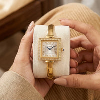 Vintage Square Dial Watch | Anti-Tarnish Gold-Plated | Old Money Aesthetic