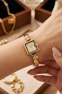 Vintage Square Dial Anti-Tarnish Gold Plated Watch