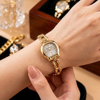 Vintage Shield Dial Gold-Plated Watch | Anti-Tarnish Women's Timepiece