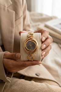 The "Aurelia" Interlocking Gold Plated Watch | Anti-Tarnish