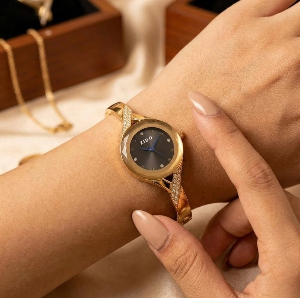 Midnight Aura Anti-Tarnish Gold Plated Watch for Women