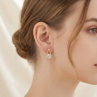 Solitaire Open-Setting Stud Earrings - Anti Tarnish Gold Plated Minimalist Jewelry
