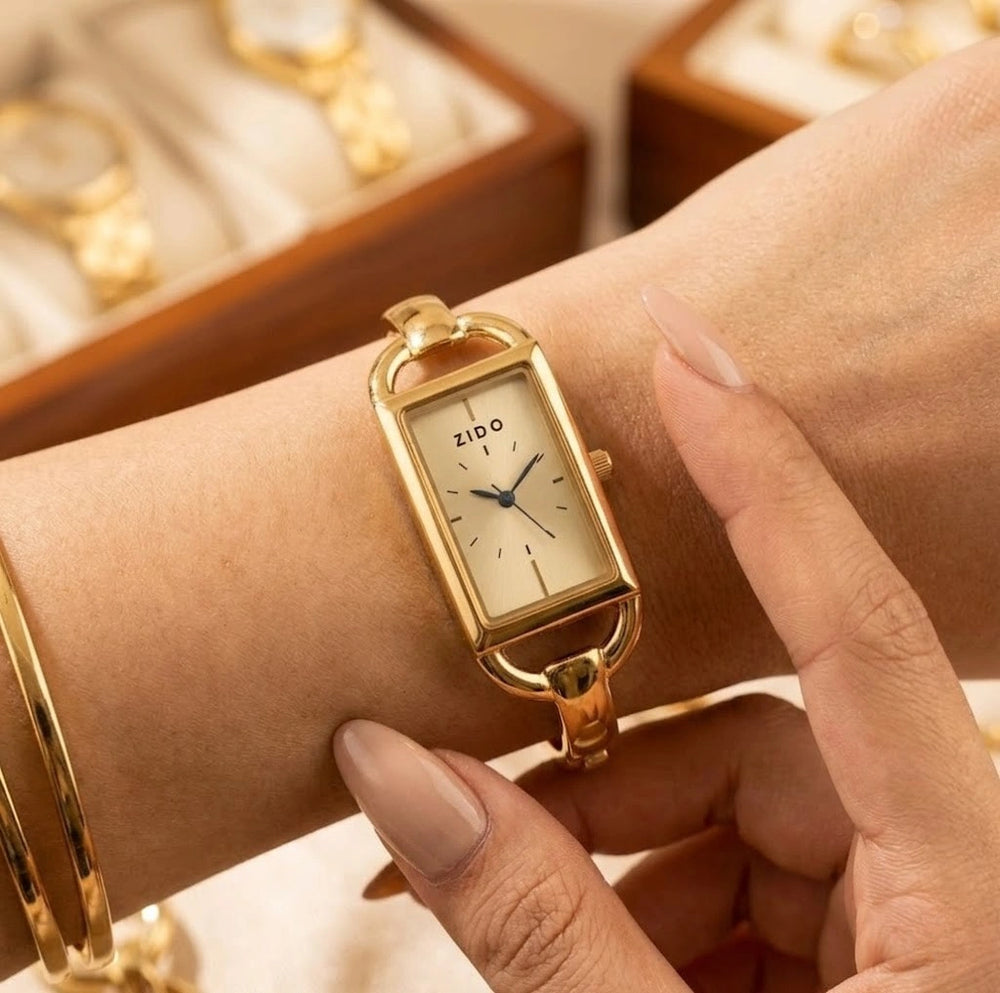 Vintage Rectangle Gold Plated Watch - Anti Tarnish
