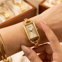 Vintage Rectangle Gold Plated Watch - Anti Tarnish