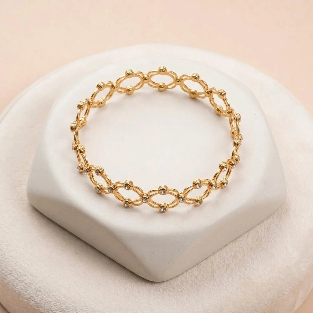 2 in 1 - Gold Multi-Layered Crystal Fashion Ring/ Bracelet- High Quality Statement Jewelry for Women