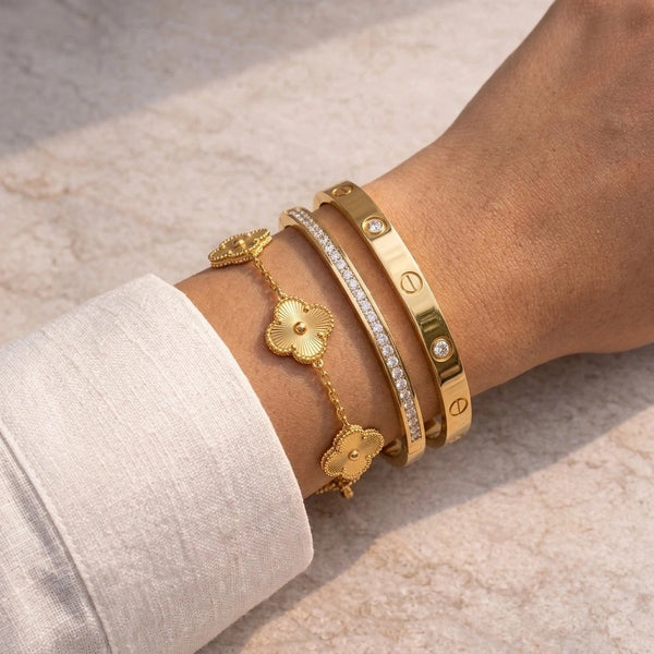 Old Money 3-Piece Bracelet Stack - Anti Tarnish Gold Plated