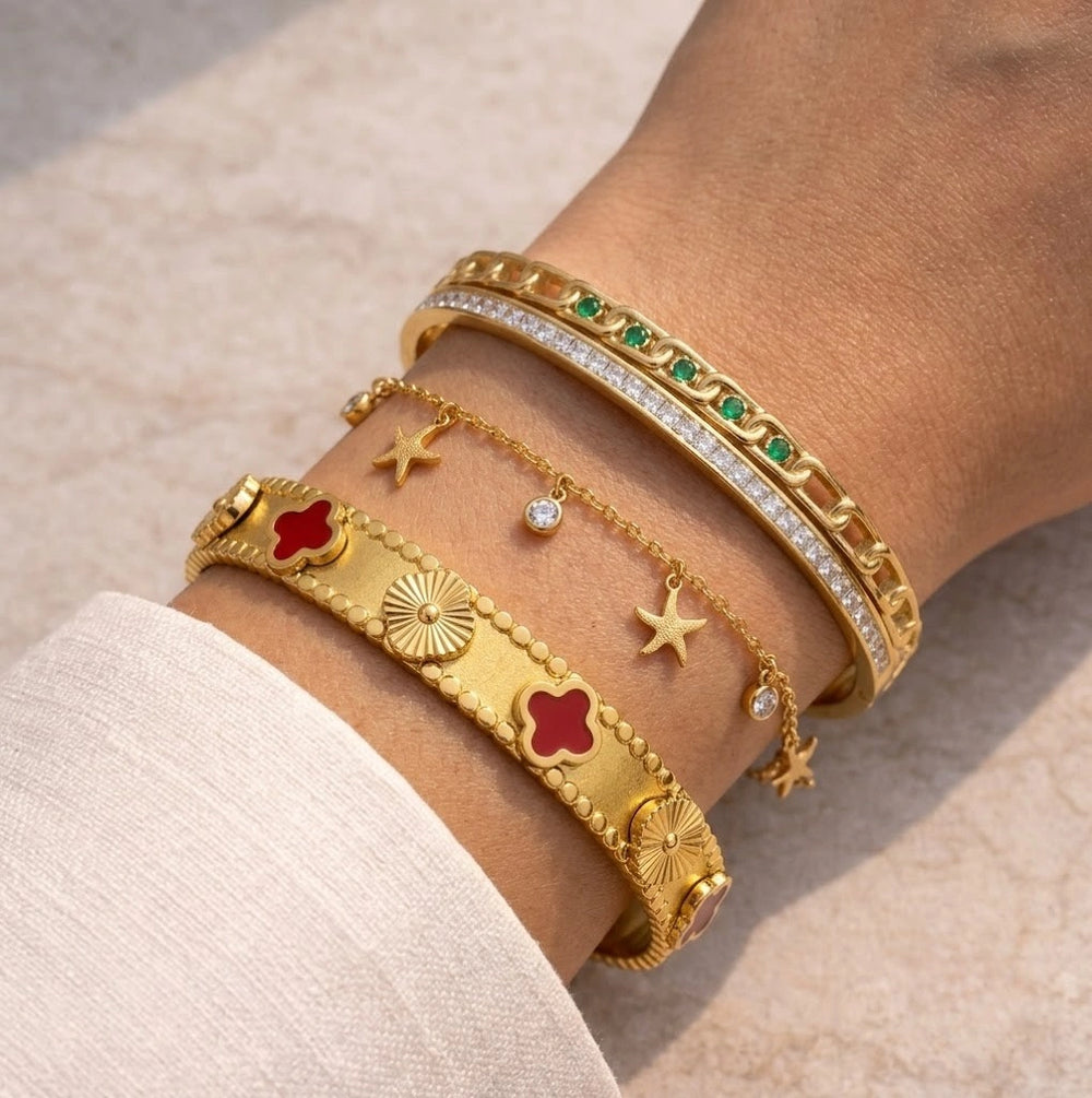The 'IT-Girl' Bracelet Stack | 3-Piece Gold Plated Combo