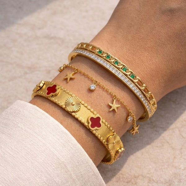 The 'IT-Girl' Bracelet Stack | 3-Piece Gold Plated Combo