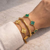 Old Money 3-Piece Clover & Bamboo Bracelet Stack | Anti-Tarnish Gold Plated