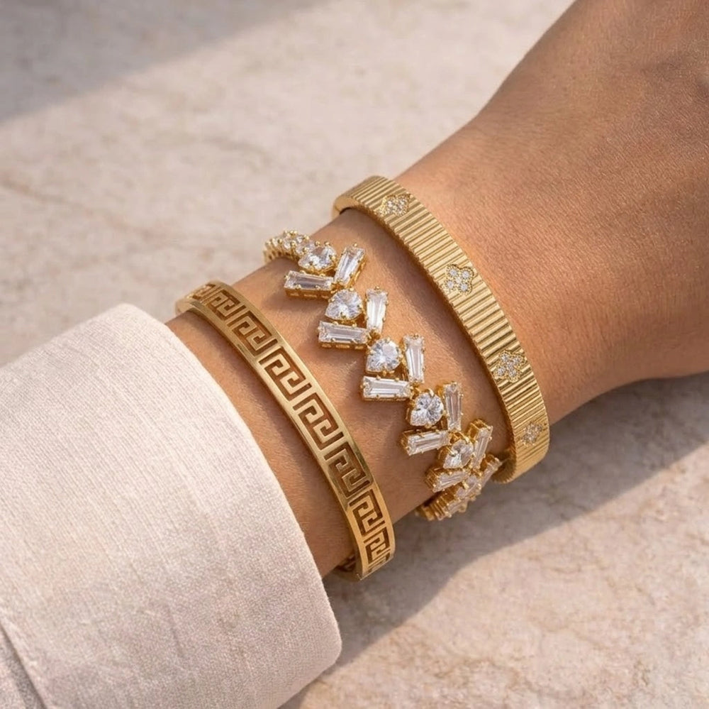 The "Old Money" Gold Plated Bracelet Stack | 3-Piece Set