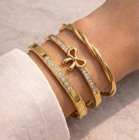 The "Old Money" Gold-Plated Bracelet Stack (3-Piece Combo)