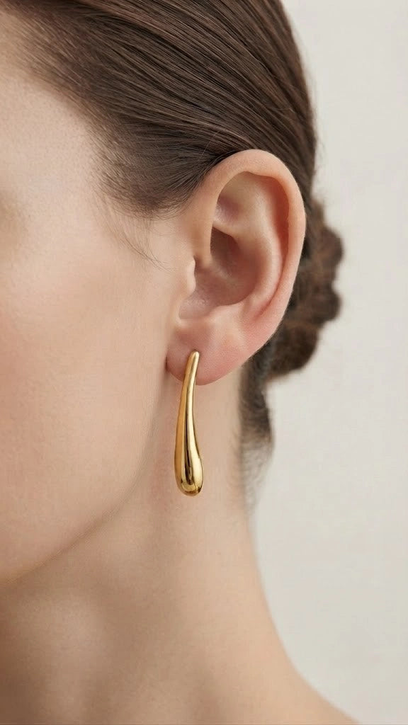Teardrop Minimalist Gold Plated Earrings | Anti Tarnish