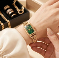 Vintage Emerald Green Dial Watch - Gold Plated & Anti-Tarnish